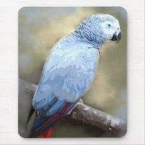 African Grey Parrot Portrait Mousepad