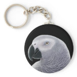 African Grey Portrait keychains