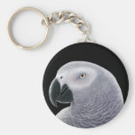African Grey Portrait Keychains