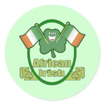African Irish T-shirts and Gifts Round Sticker