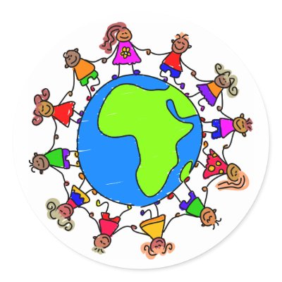 African Kids Round Sticker by prawny