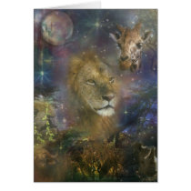 African Lion Blank Greeting Card