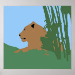 African Lion in the grass poster