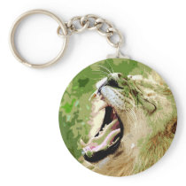 African Lion Roaring Key Chains