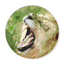 African Lion Roaring Magnet