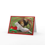 African Lion & White Tiger Playing Valentine Cards