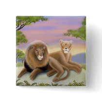 African Lions on the Savannah Pin