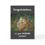 African male lion congratulations roaring success greeting card