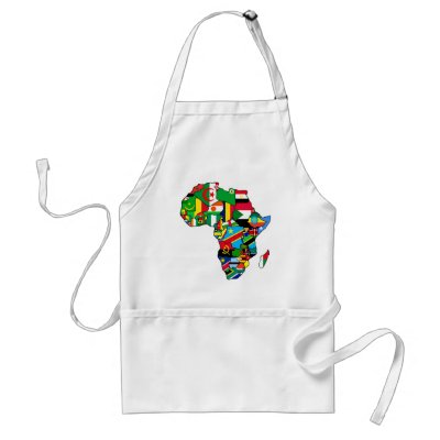 African Map of Africa flags within country maps Aprons by Funkart