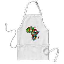 African Map of Africa flags within country maps Aprons