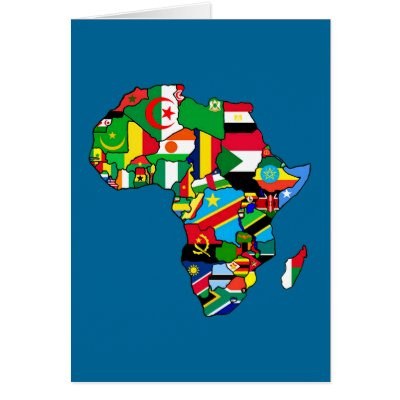 African Map of Africa flags within country maps Greeting Card by Funkart