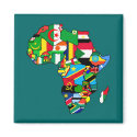 African Map of Africa flags within country maps magnets