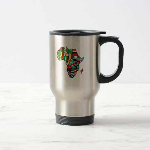 African Map of Africa flags within country maps Mugs