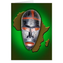 African Mask Greeting Cards