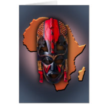 African Mask Greeting Cards