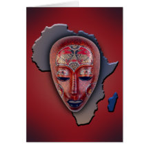African Mask Greeting Cards