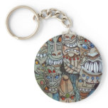 African mask keychain