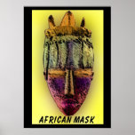 AFRICAN-MASK-YELLOW PRINT POSTER