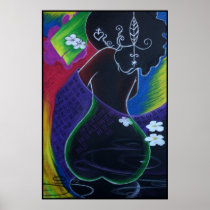 African Moon in Digital Water Print