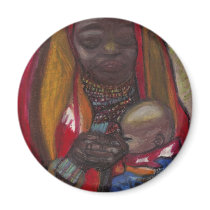 AFRICAN MOTHER AND CHILD MAGNET