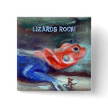African Rainbow Lizard Button