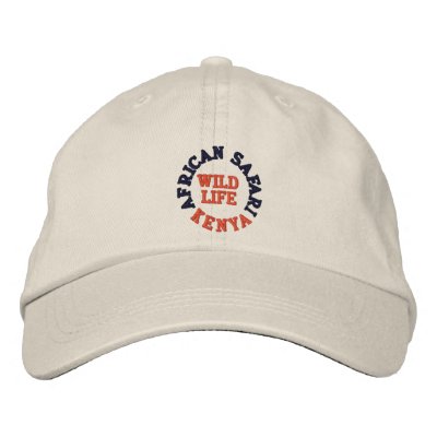 AFRICAN SAFARI, KENYA EMBROIDERED BASEBALL CAP by amioki