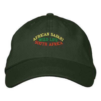 AFRICAN SAFARI, SOUTH AFRICA EMBROIDERED HATS by amioki