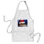 African sideneck turtle wearing santa hat apron