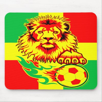 African Soccer Lion mousepad by rustyoldtown