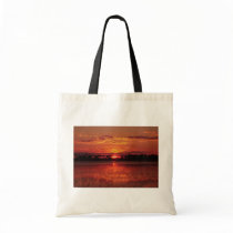African sunset tote bags