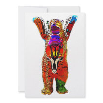 African Teddy Bear, White Back Personalized Announcement