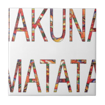 African Vintage Colors Hakuna Matata.jpg Ceramic Tile