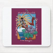 African Violet in Serengetti Mouse Mat