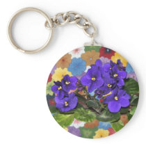 African violet key chains