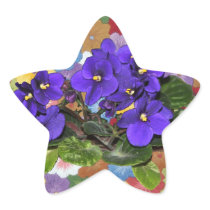 African violet star stickers