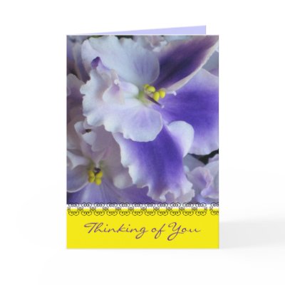 African Violets Thinking of You Card by ggbythebay