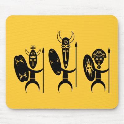 African Warrior Mousepad by jbouzou
