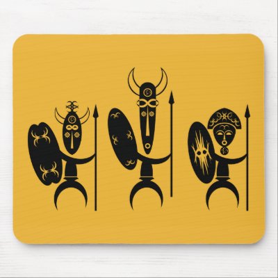 African Warriors Mouse Pads by jbouzou