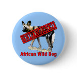 African Wild Dog Endangered Animal Products Buttons