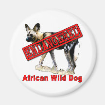 African Wild Dog Endangered Animal Products Fridge Magnet