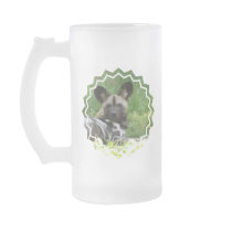African Wild Dog  Frosted Beer Mug