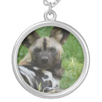 African Wild Dog  Sterling Silver Necklace