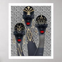 African Women in Gold Posters