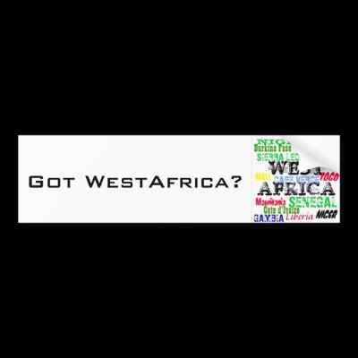 Africankoko Custom W.Africa  Apparell Bumper Stickers by AFRICANKOKO