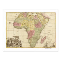 AfricaPanoramic MapAfrica 3 Postcards
