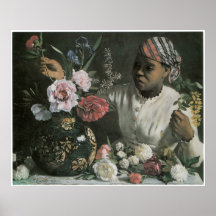 Africian Women with Peonies Print