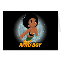 Afro Boy Greeting Cards