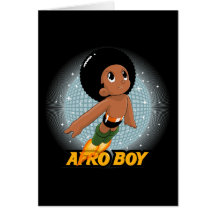 Afro Boy Greeting Cards