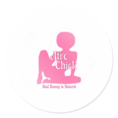 Afro Chick Pk Natural Beauty Round Sticker by CSGraphics