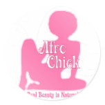 Afro Chick Pk Natural Beauty Round Sticker